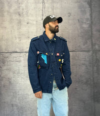 GIUBBINO DI JEANS OVERSHIRT + TEDDY CON SPILLE - BERNA - ART. 25227230 - BLU DENIM