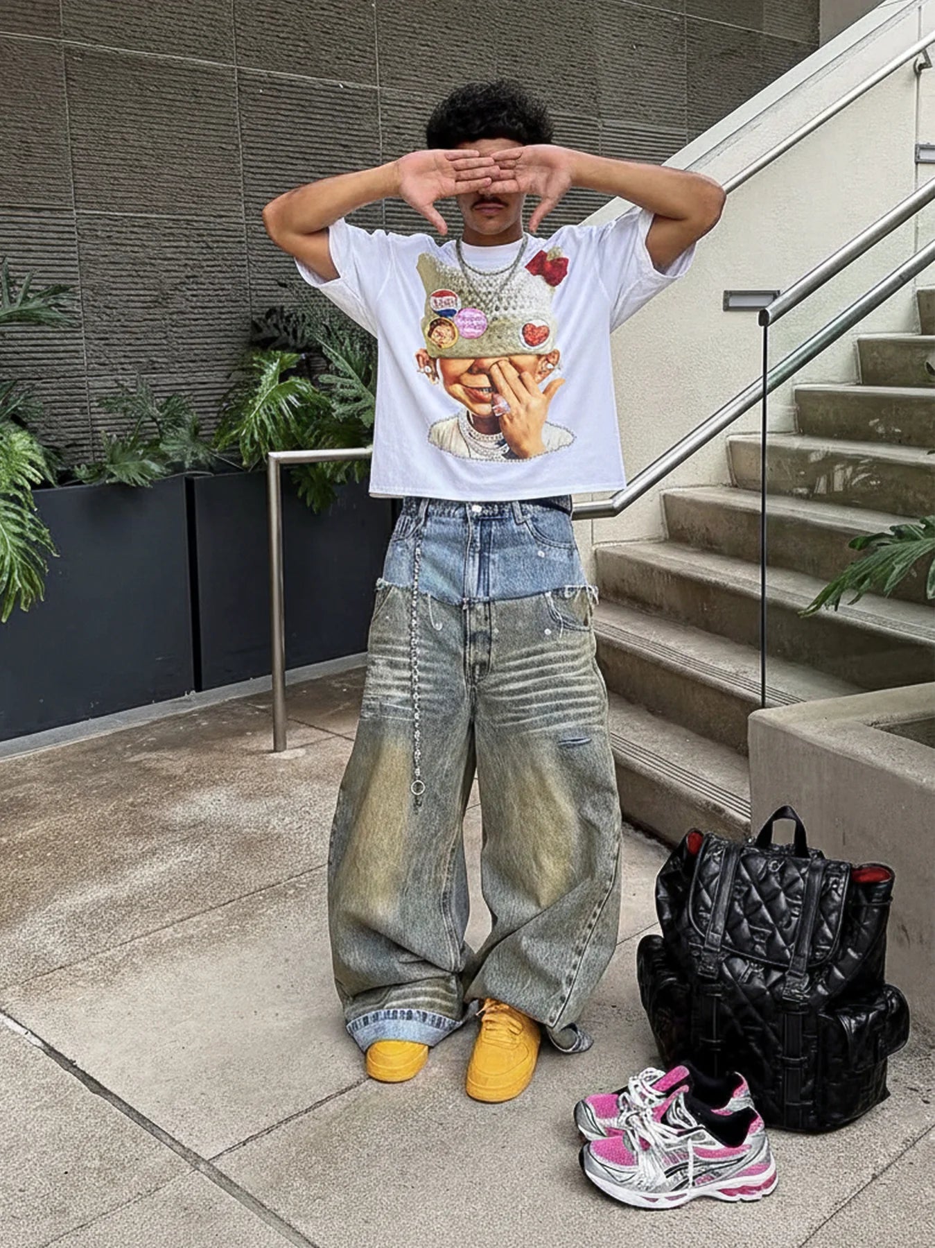 T-SHIRT NOISSEY WHITE OVERSIZE ART BAD BOY  UNCINETTO