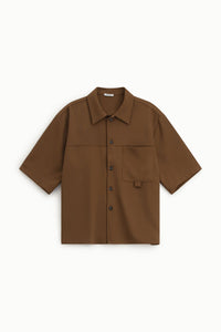 CAMICIA MANICA CORTA CON TASCHINO FRONTALE - IMPERIAL - ART. C1PLCY - COL. NUTELLA