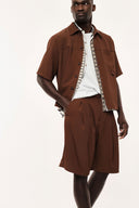 BERMUDA UOMO  REGULAR FIT CON PINCES E TASCHE LATERALI COLORE NUTELLA  - IMPERIAL - ART. D155LCY