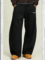 PANTALONI DI TUTA CON ELASTCO IN VITA A QUADRI E GAMBA CURVA STREETWEAR