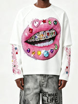 T-SHIRT NOISSEY LONG SLEEVE BOCCA PINK STRASS