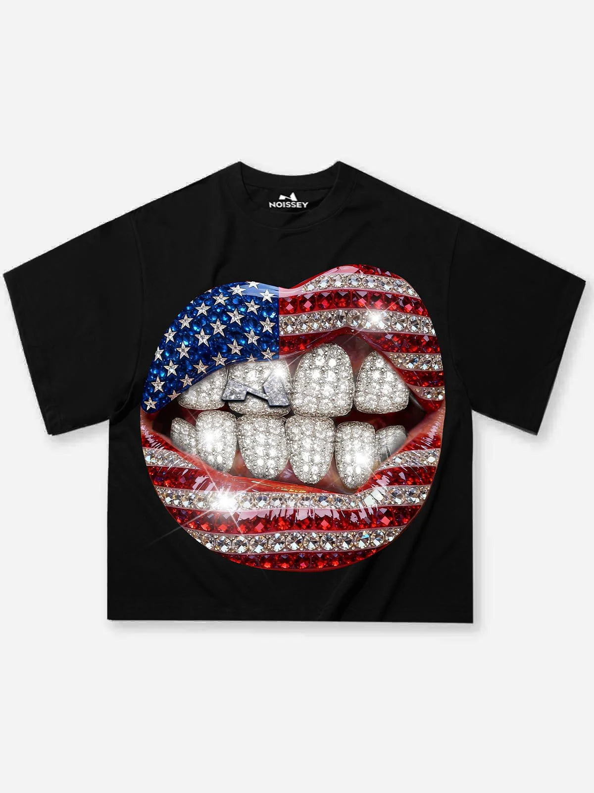 T-SHIRT NOISSEY  NERO  BOXYFIT OVERSIZE ART BOCCA NATIONAL