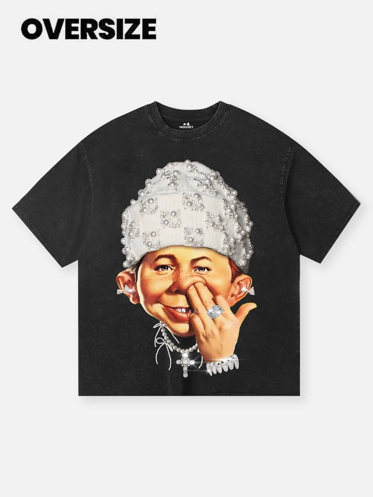 T-SHIRT NOISSEY  BLACK OVERSIZE  ART BAD BOY PEARL