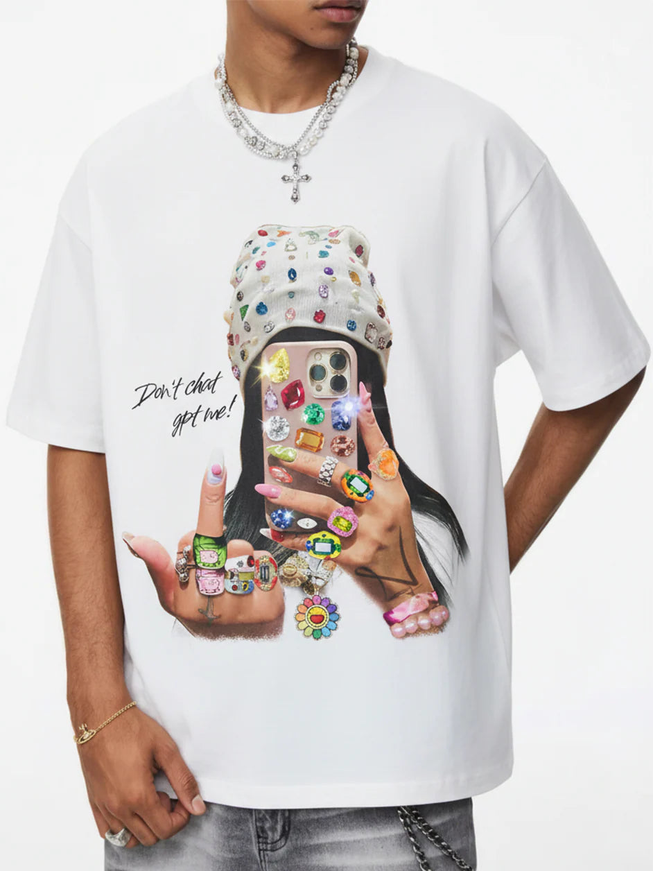 T-SHIRT NOISSEY OVERSIZE BIANCA ART DON'T CHAT GPT ME!
