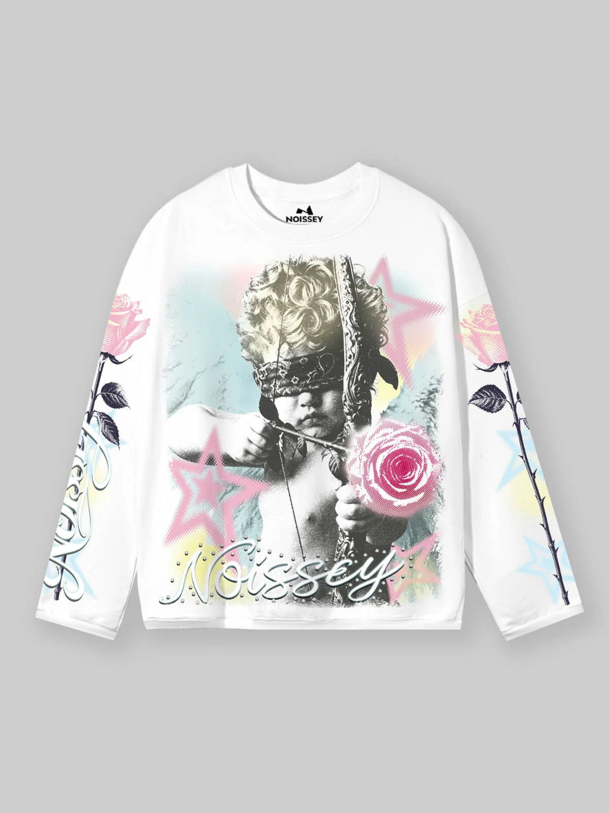 T-SHIRT LONG SLEVE WHITE  STAMPA ANGEL CUPIDO
