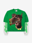 T-SHIRT NOISSEY LONG SLEEVE DOPPIA MAGLIA CON STAMPA  CYBER DOBERMAN
