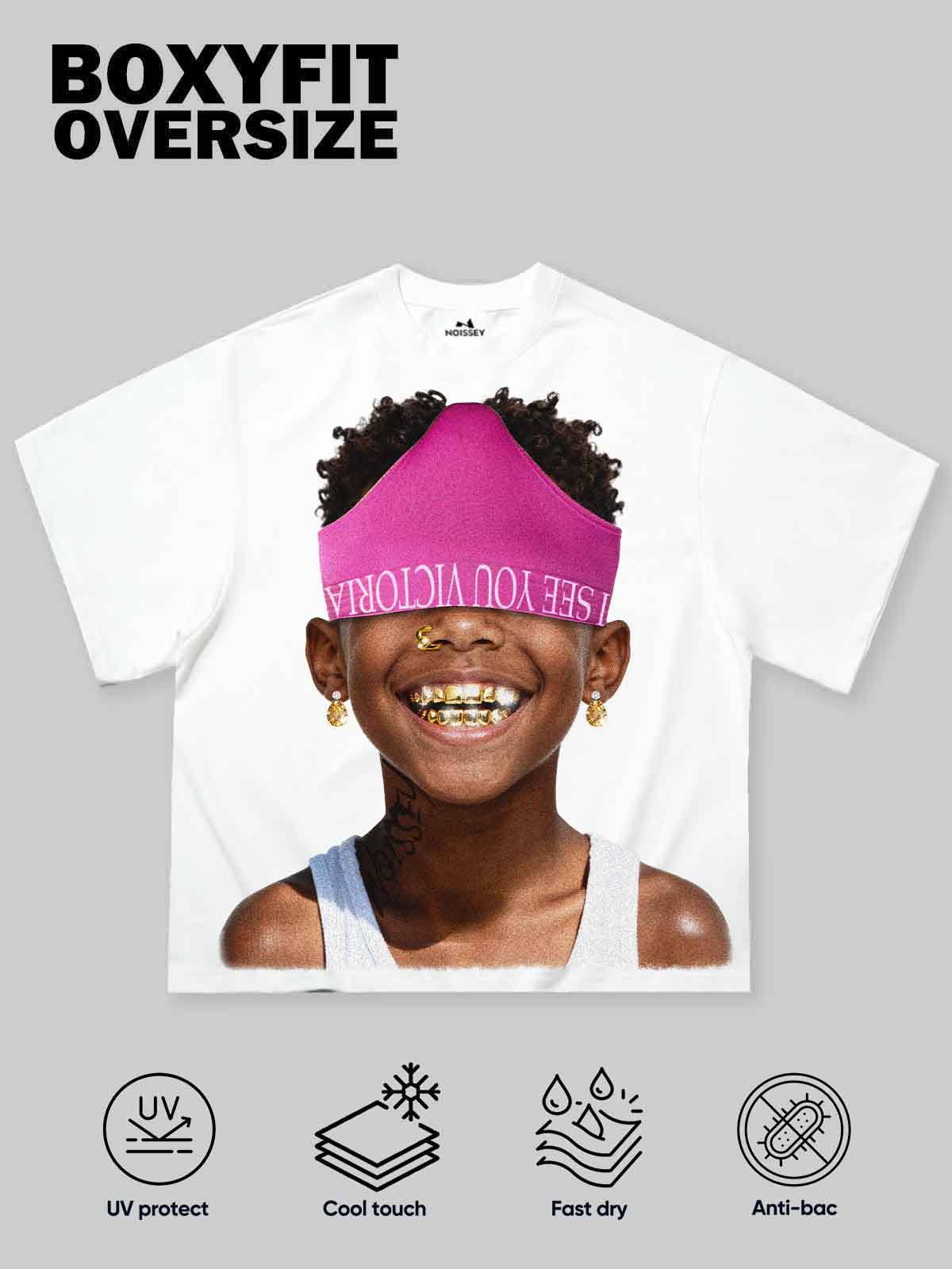 T-SHIRT NOISSEY  BOXYFIT  OVERSIZED BIANCA ART FUNNY CHILD