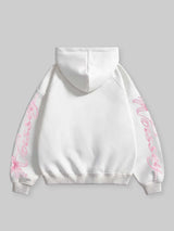 FELPA CON CAPPUCCIO SQUADRATA ZIP E STAMPA BOCCA PIZZO