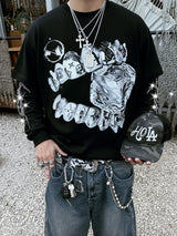 T-SHIRT NOISSEY LONG SLEEVE  DOPPIA MAGLIA ART BOCCA DIAMANTE