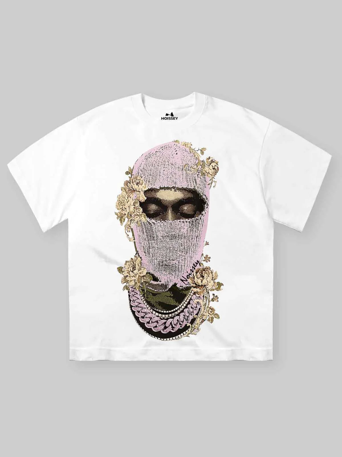 T-SHIRT NOISSEY OVERSIZE BIANCA ART PASSAMONTAGNA ORO