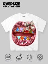 T-SHIRT NOISSEY WHITE BOXYFIT OVERSIZE ART BOCCA LIP BANKNOTE