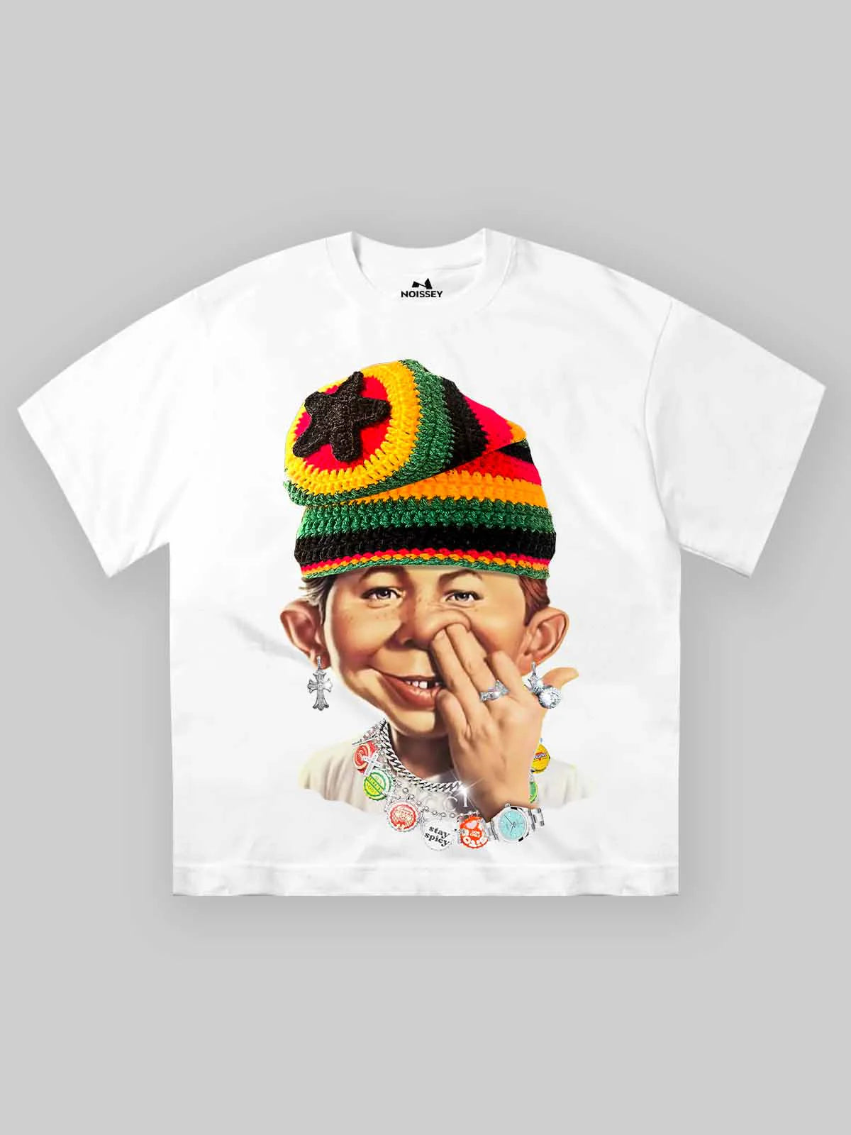 T-SHIRT NOISSEY OVERSIZE BIANCA ART BAD BOY COLORFUL