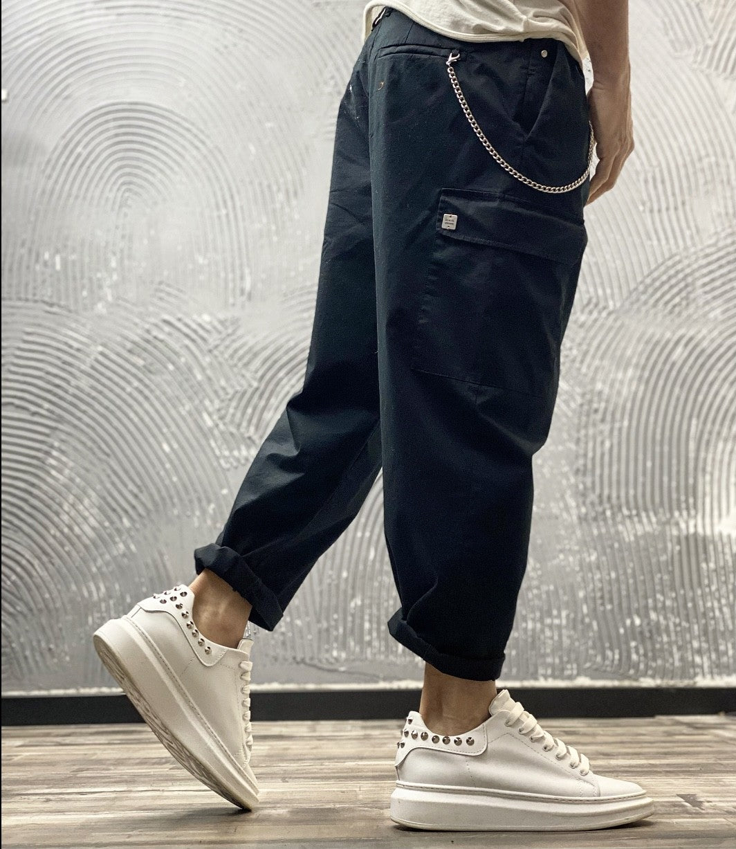 PANTALONE10 BL11 CARGO NERO ART CARGO10