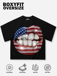 T-SHIRT NOISSEY  NERO  BOXYFIT OVERSIZE ART BOCCA NATIONAL