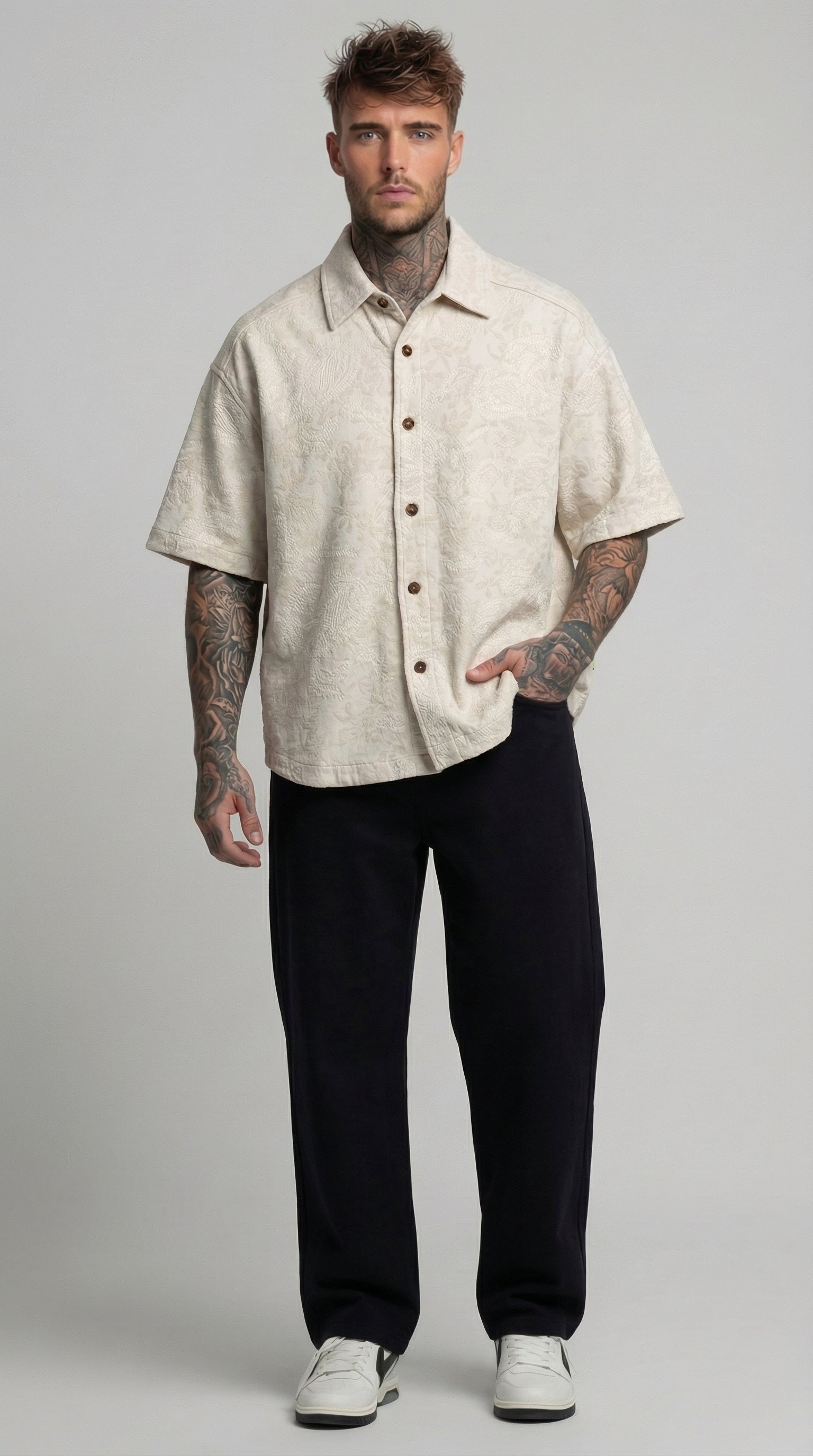 CAMICIA M/M PAISLEY RICAMATO - BERNA - ART. 261255-30
