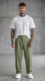 PANTALONE BERNA BAGGY FIT CON FIBBIE SALVIA  ART 261364 - 102