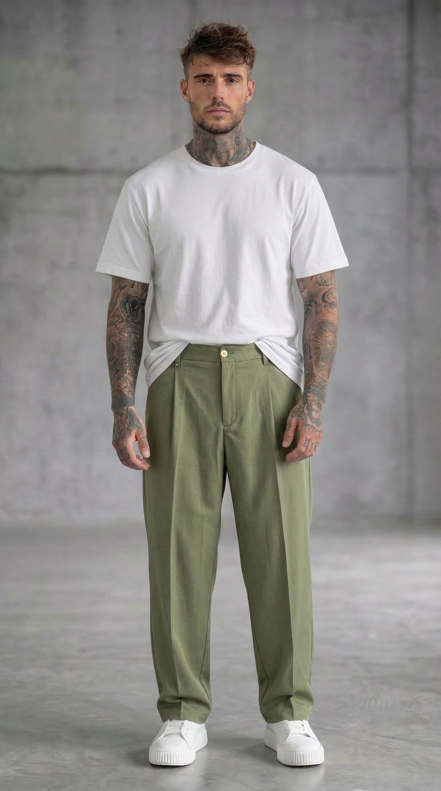 PANTALONE BERNA BAGGY FIT CON FIBBIE SALVIA  ART 261364 - 102