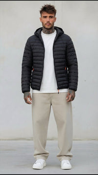 PIUMINO SLIM FIT CON CAPPUCCIO RIMOVIBILE - HAMEN - ART. LPG8135 - COL. BLU