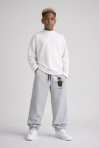 PANTALONE DI TUTA BAMBINO OVER  PIU' COLORI - STAMPA ORSO  - HAMEN - ART. ORSO