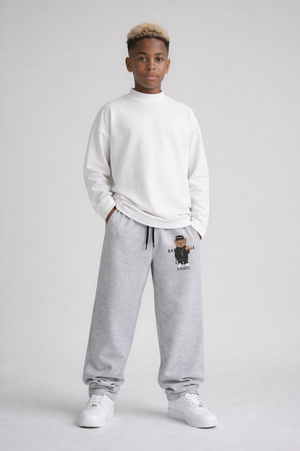 PANTALONE DI TUTA BAMBINO OVER  PIU' COLORI - STAMPA ORSO  - HAMEN - ART. ORSO