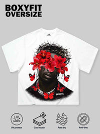 T-SHIRT NOISSEY WHITE BOXYFIT OVERSIZE ART RED BLOOM