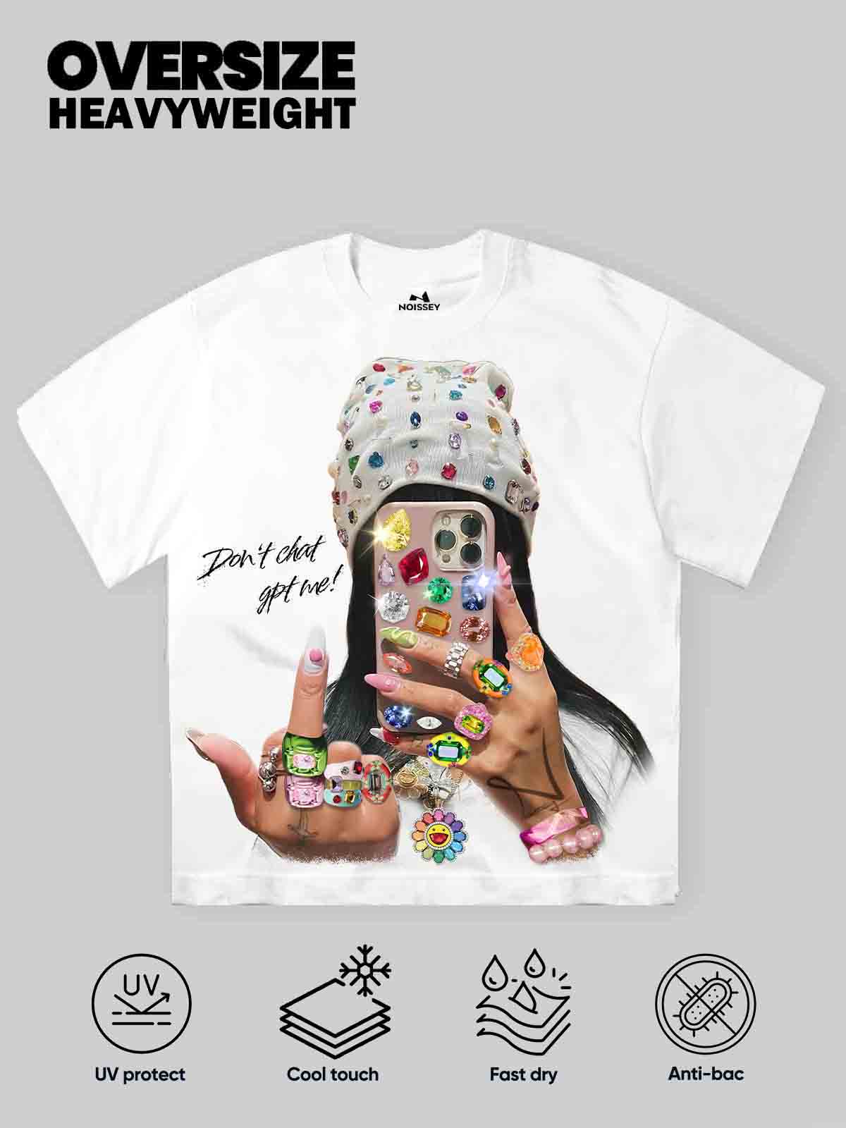 T-SHIRT NOISSEY OVERSIZE BIANCA ART DON'T CHAT GPT ME!
