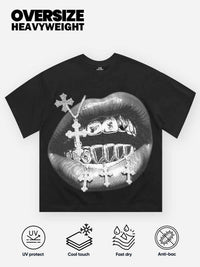 T-SHIRT NOISSEY  BLACK OVERSIZE ART BOCCA CROCE