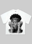 T-SHIRT NOISSEY BOXYFIT OVERSIZE BIANCA ART NO FUCKS JUST FOCUS
