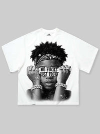 T-SHIRT NOISSEY BOXYFIT OVERSIZE BIANCA ART NO FUCKS JUST FOCUS