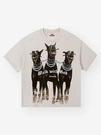 T-SHIRT OVERSIZE CON STAMPA DOBERMAN   - NOISSEY