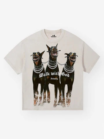 T-SHIRT OVERSIZE CON STAMPA DOBERMAN   - NOISSEY