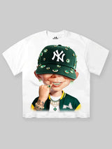 T-SHIRT NOISSEY BOXYFIT OVERSIZE BIANCA ART BAD BOY GREEN