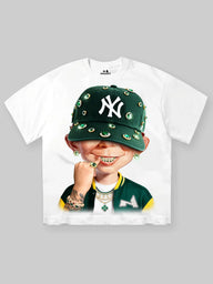T-SHIRT NOISSEY BOXYFIT OVERSIZE BIANCA ART BAD BOY GREEN