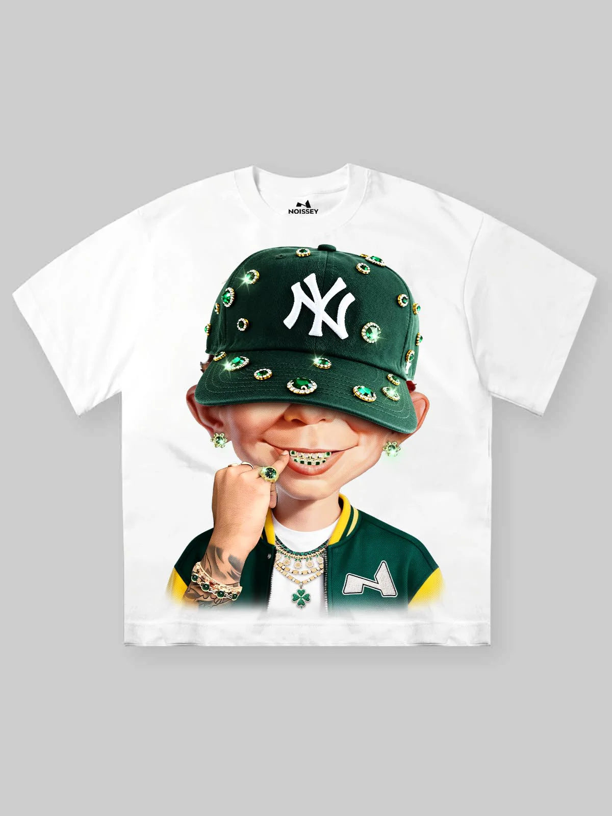 T-SHIRT NOISSEY BOXYFIT OVERSIZE BIANCA ART BAD BOY GREEN