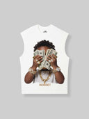 T-SHIRT CANOTTA NOISSEY WHITE ART BABY VINTAGE DOLLARI