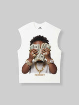 T-SHIRT CANOTTA NOISSEY WHITE ART BABY VINTAGE DOLLARI
