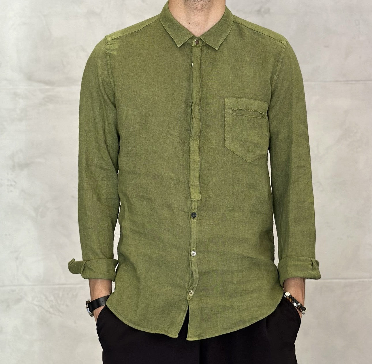 CAMICIA COLLETTO IN LINO - BERNA - *ART. 230310