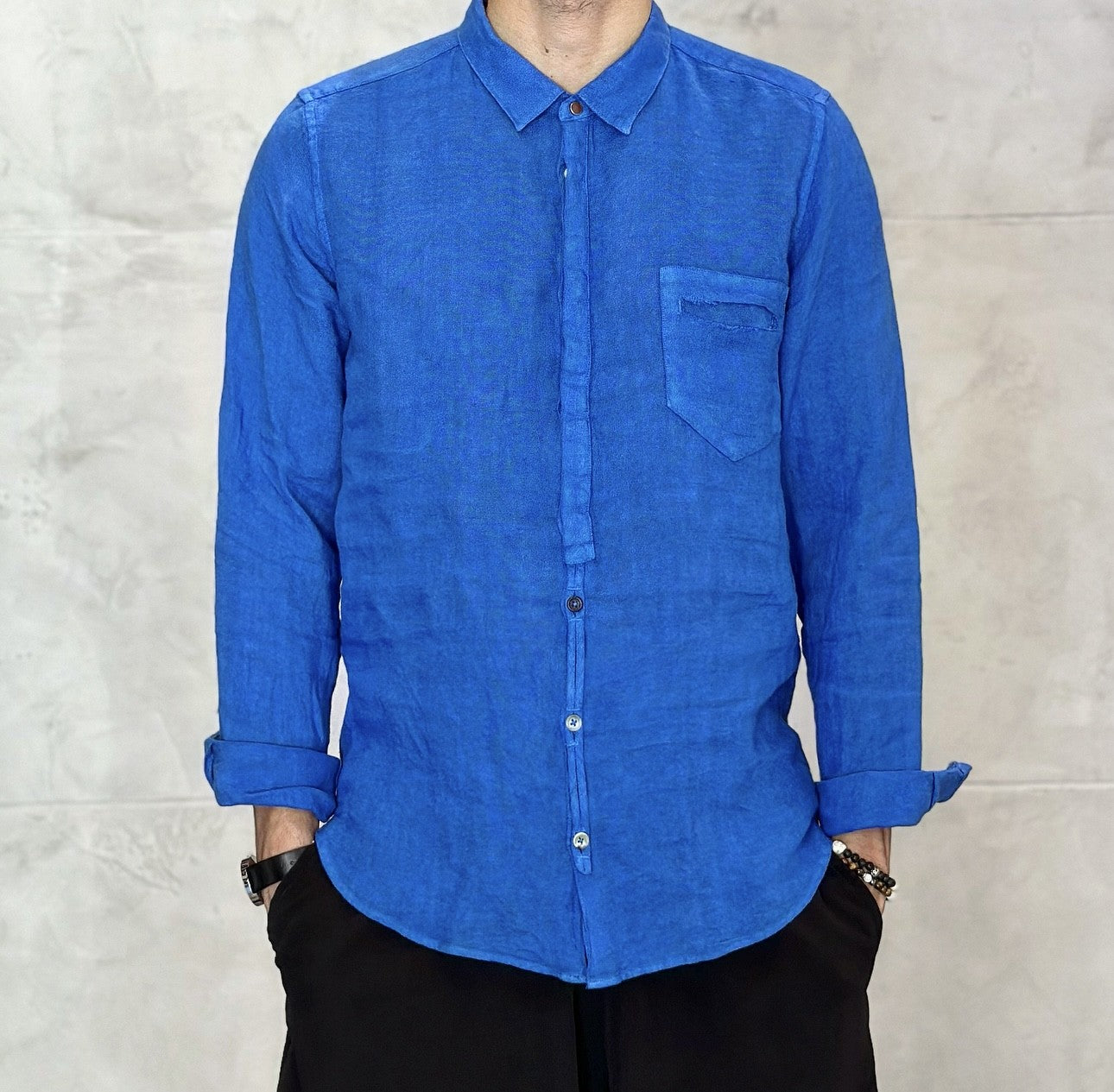 CAMICIA COLLETTO IN LINO - BERNA - *ART. 230310