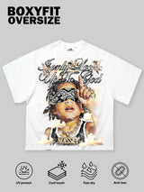 T-SHIRT NOISSEY BOXYFIT OVERSIZE BIANCA ART ONLY GOD