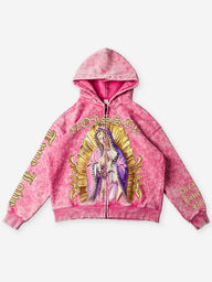FELPA NOISSEY CON CAPPUCCIO SQUADRATA ZIP E STAMPA VINTAGE LAVATA VERGINE