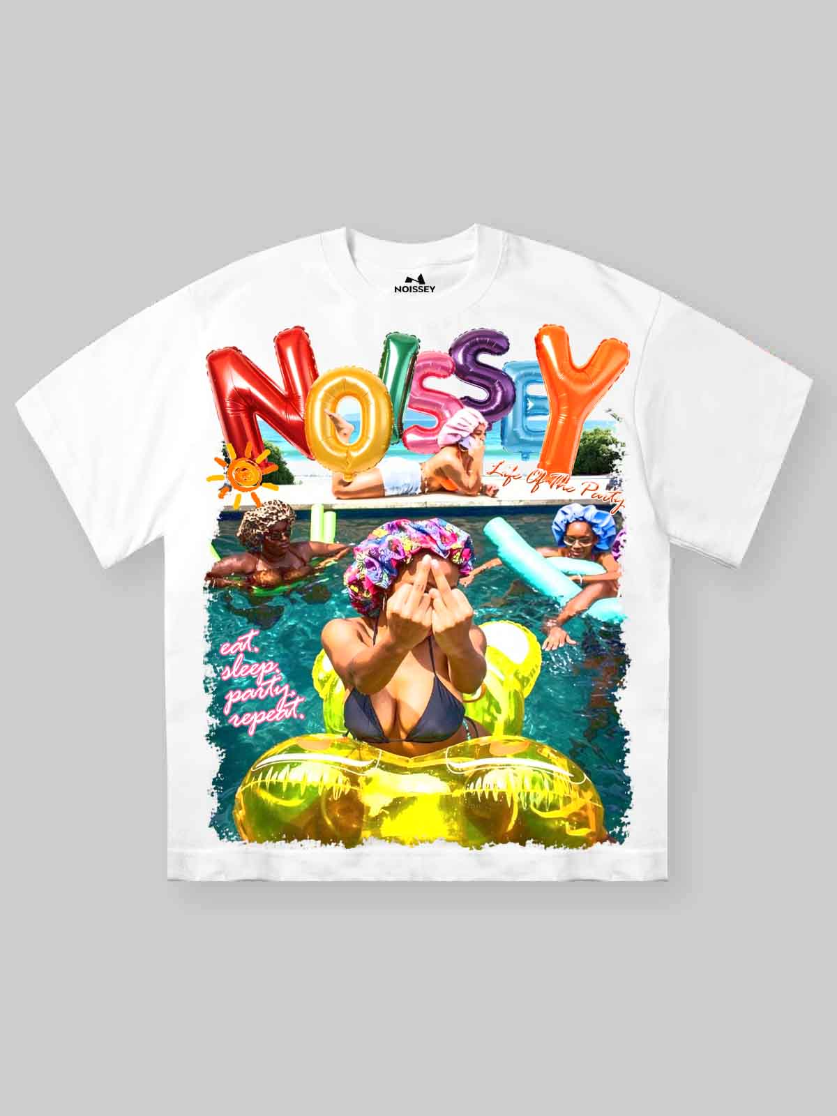 T-SHIRT NOISSEY OVERSIZE BIANCA ART POOL SIDE MANIA