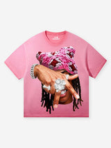 T-SHIRT PINK   STAMPA  ETERNAL VICTORY PINK CAT EAR   -  NOISSEY