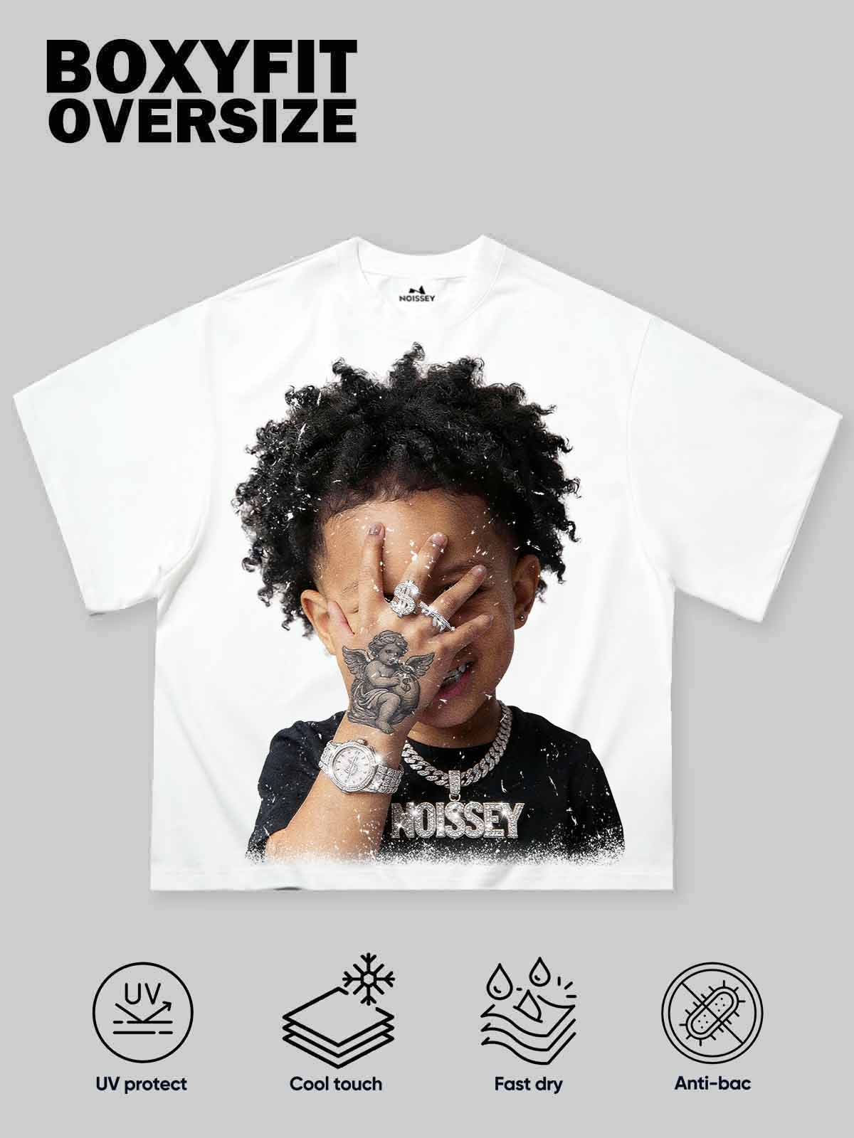 T-SHIRT NOISSEY  BOXY OVERSIZED BIANCA ART REBEL ANGEL