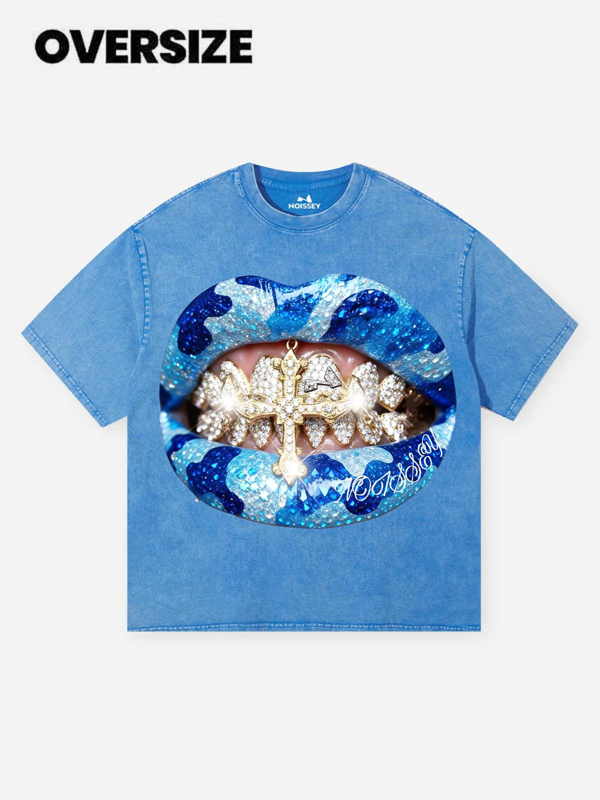 T-SHIRT NOISSEY OVERSIZE  ICY BLUE ART BOCCA DIAMON CAMO PRINT