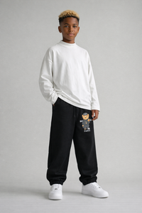 PANTALONE DI TUTA BAMBINO OVER  PIU' COLORI - STAMPA ORSO  - HAMEN - ART. ORSO