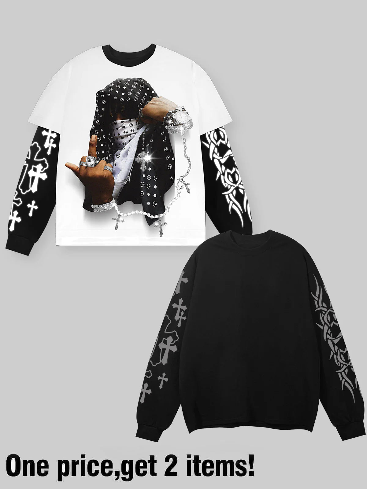 T-SHIRT LONG SLEEVE  NOISSEY DOPPIA MAGLIA ART HIP HOP
