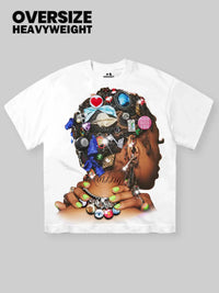 T-SHIRT NOISSEY OVERSIZE  WHITE  ART COLORFUL DIAMOND