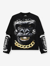 T-SHIRT LONG SLEEVE BLACK ART GORILLA