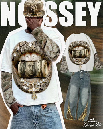 T-SHIRT MANICA LUNGA    BITING MONEY CAMOUFLAGE  - NOISSEY